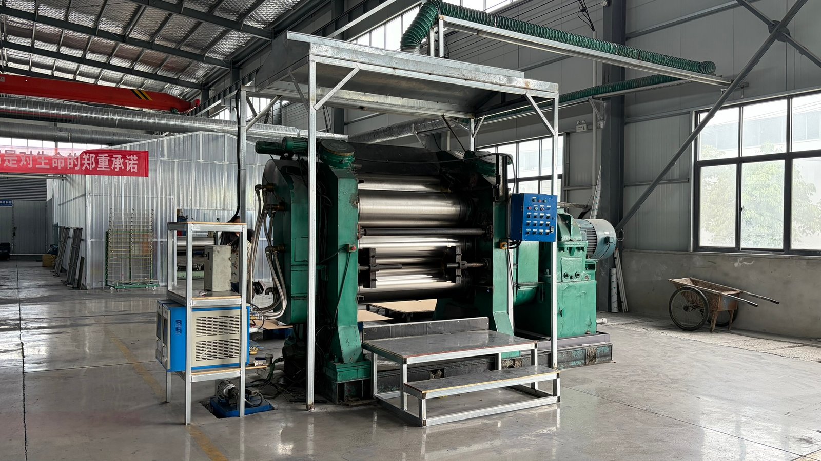 Halogen-free EPDM compound being mixed in industrial mixer
