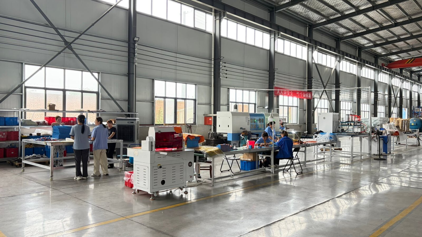 DEWIN factory production line manufacturing cable transit frames and sealing modules