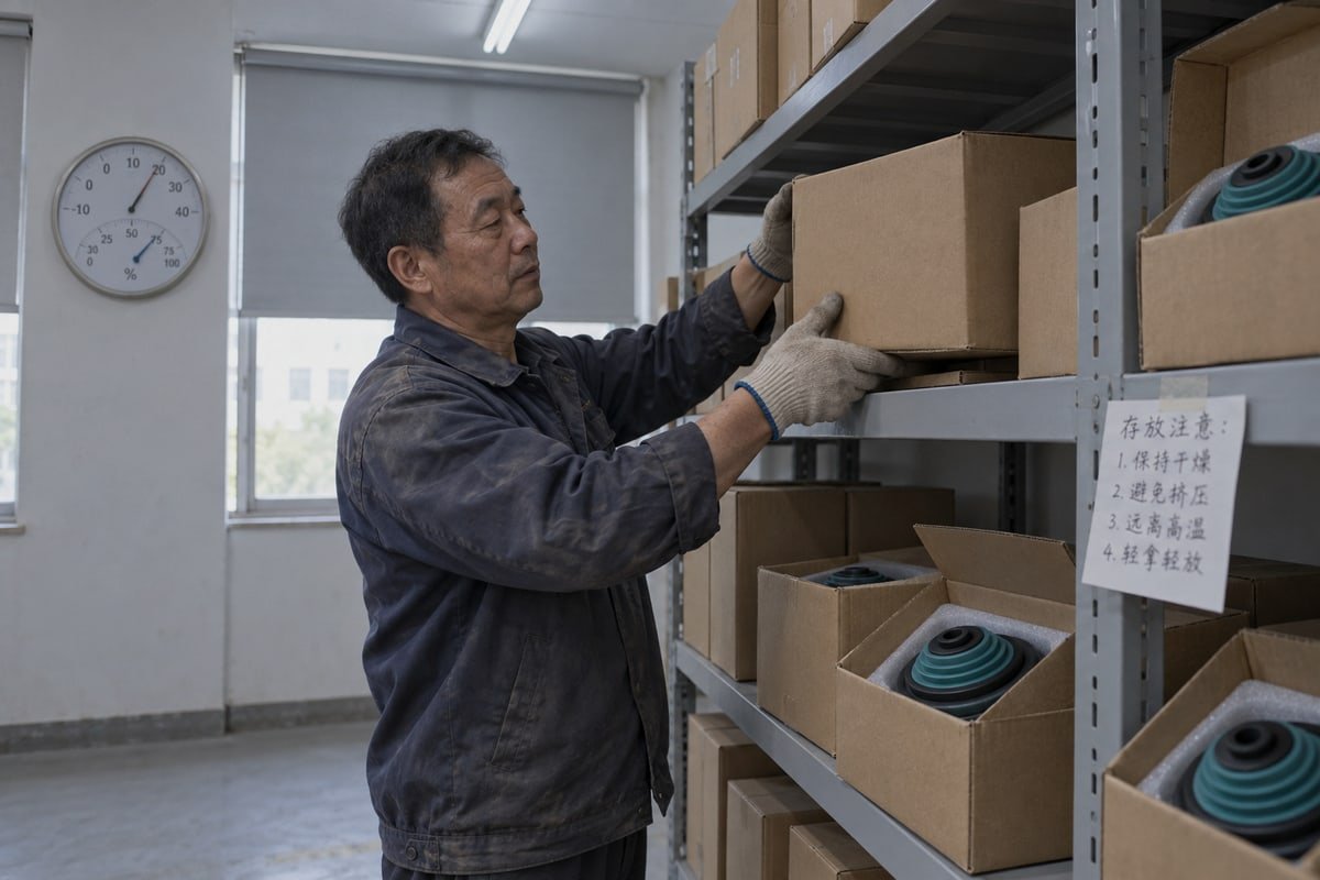 Ideal temperature humidity and UV exposure conditions for storing rubber sealing modules (ID#3)