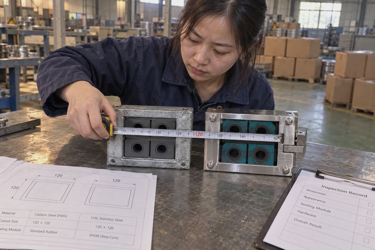 Cable transit frame with steel grade, welds, and blocks affecting cost (ID#2)