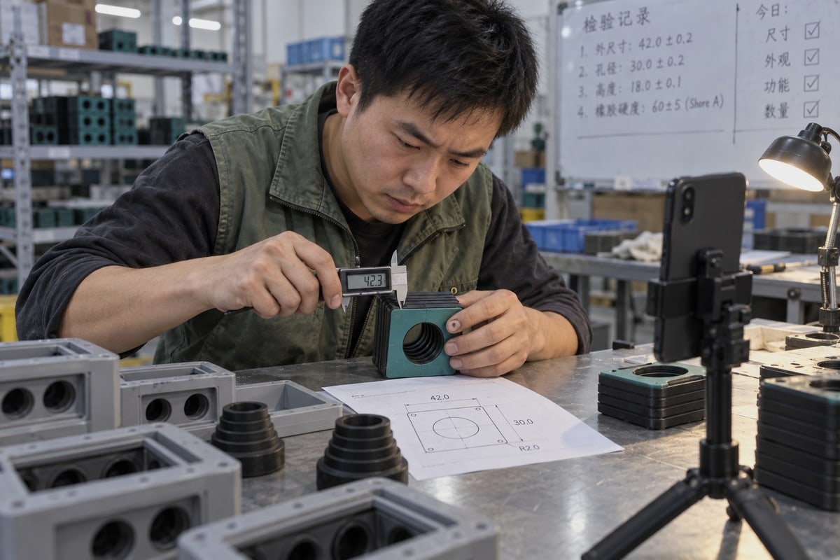 Live Video Inspection Live video inspection verifying dimensional compatibility and drop-in fit accuracy (ID#3)