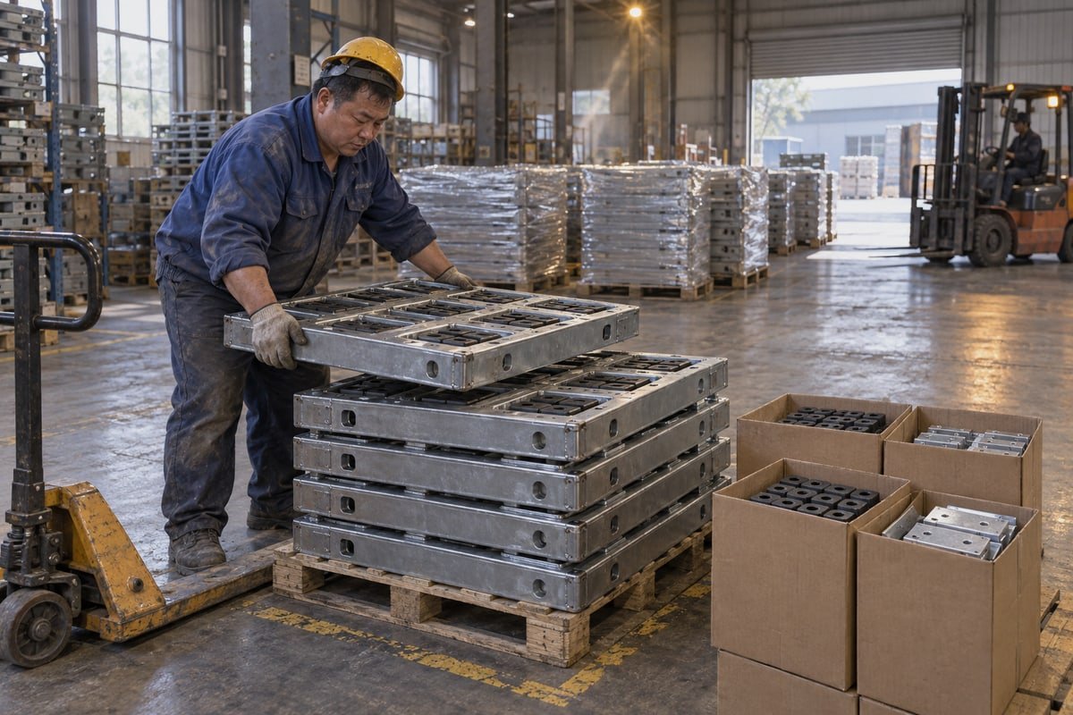 Packing configurations for consolidating cable transit frames and compression units into fewer containers (ID#3)