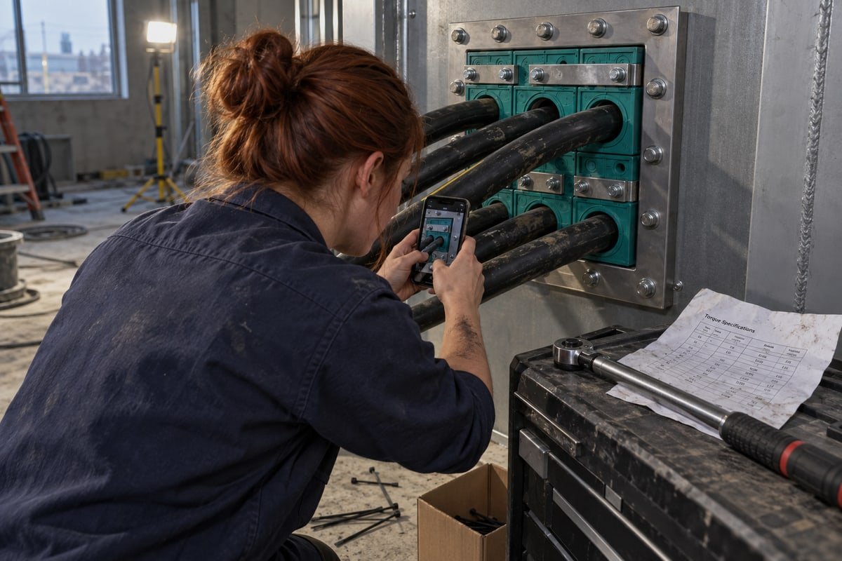 English-speaking technical support troubleshooting sealing and compression issues during installation (ID#5)