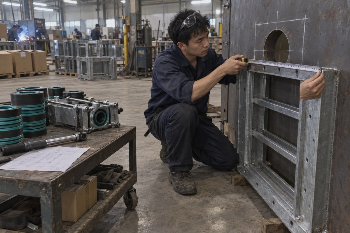Dimensional checks for MCT module sealing against E-House bulkhead cutout (ID#3)
