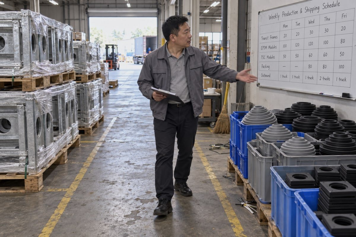 Mapping MCT components to installation milestones for consolidation or batch shipping decisions (ID#2)